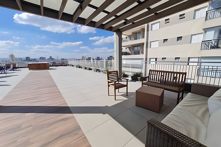 Apto completo e com bela vista