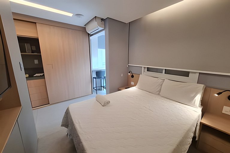 Apto completo e com bela vista