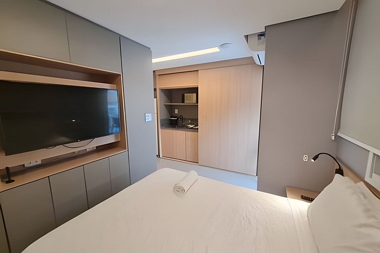 Apto completo e com bela vista