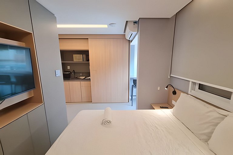 Apto completo e com bela vista