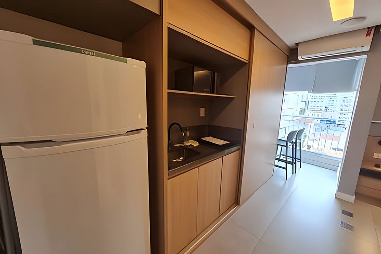 Apto completo e com bela vista