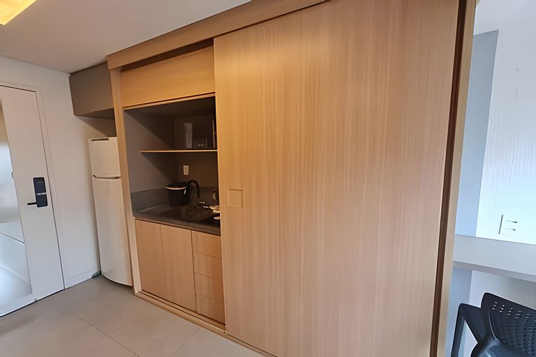 Apto completo e com bela vista