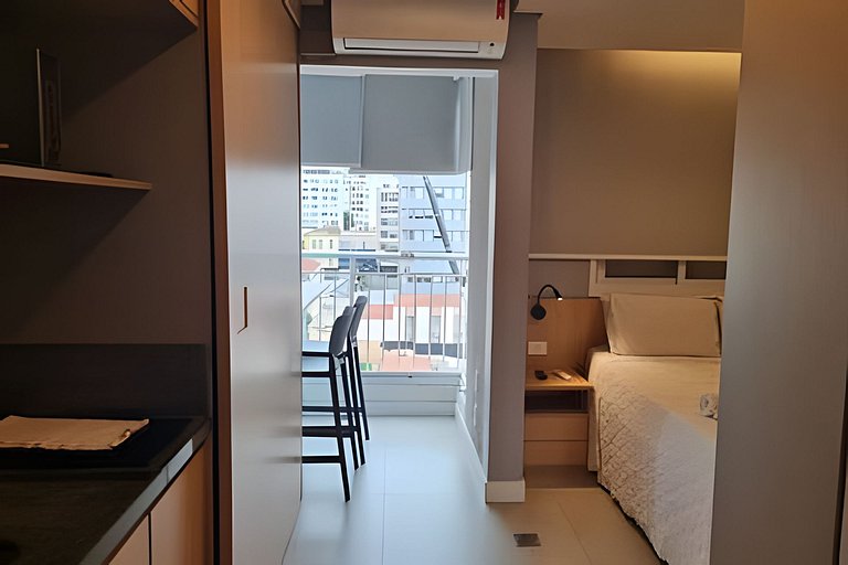 Apto completo e com bela vista