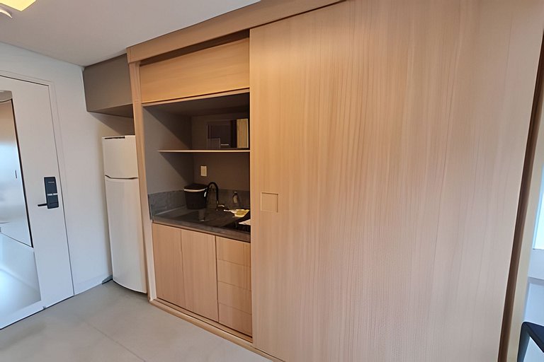 Apto completo e com bela vista