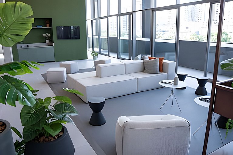 Studio c/ Piscina e Academia