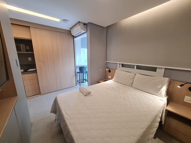 Apto completo e com bela vista