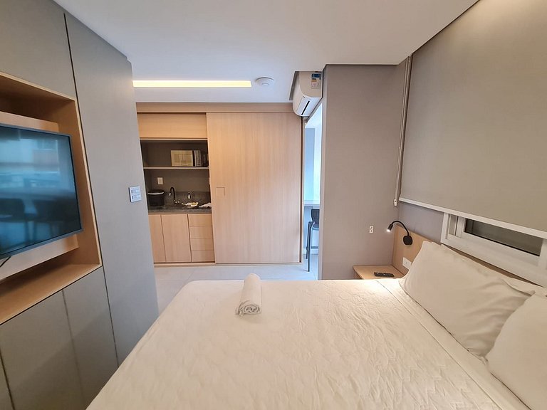 Apto completo e com bela vista