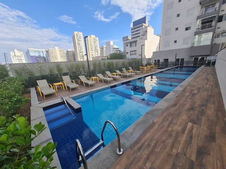 Apto completo e com bela vista