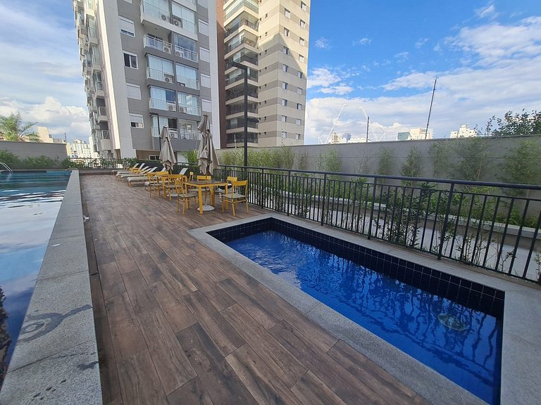Apto completo e com bela vista