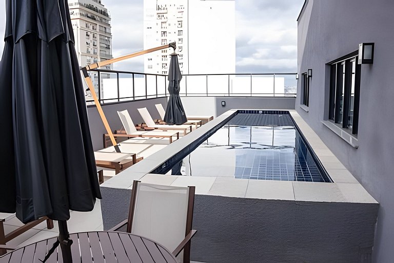 Flat com cozinha completa – Cidade Jardim SP